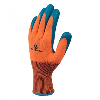 GUANTES LATEX NARANJA AZUL DELTA PLUS