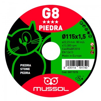 DISCO G8 CORTE EXTRAFINO PIEDRA Ø125