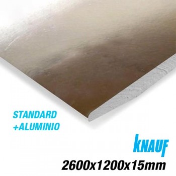 PLACA STANDARD + ALUMINIO KNAUF 2600X1200X15mm