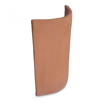 APLIQUE LAMPARA BARRO MANUAL ABIERTO CURVO 23X16CM